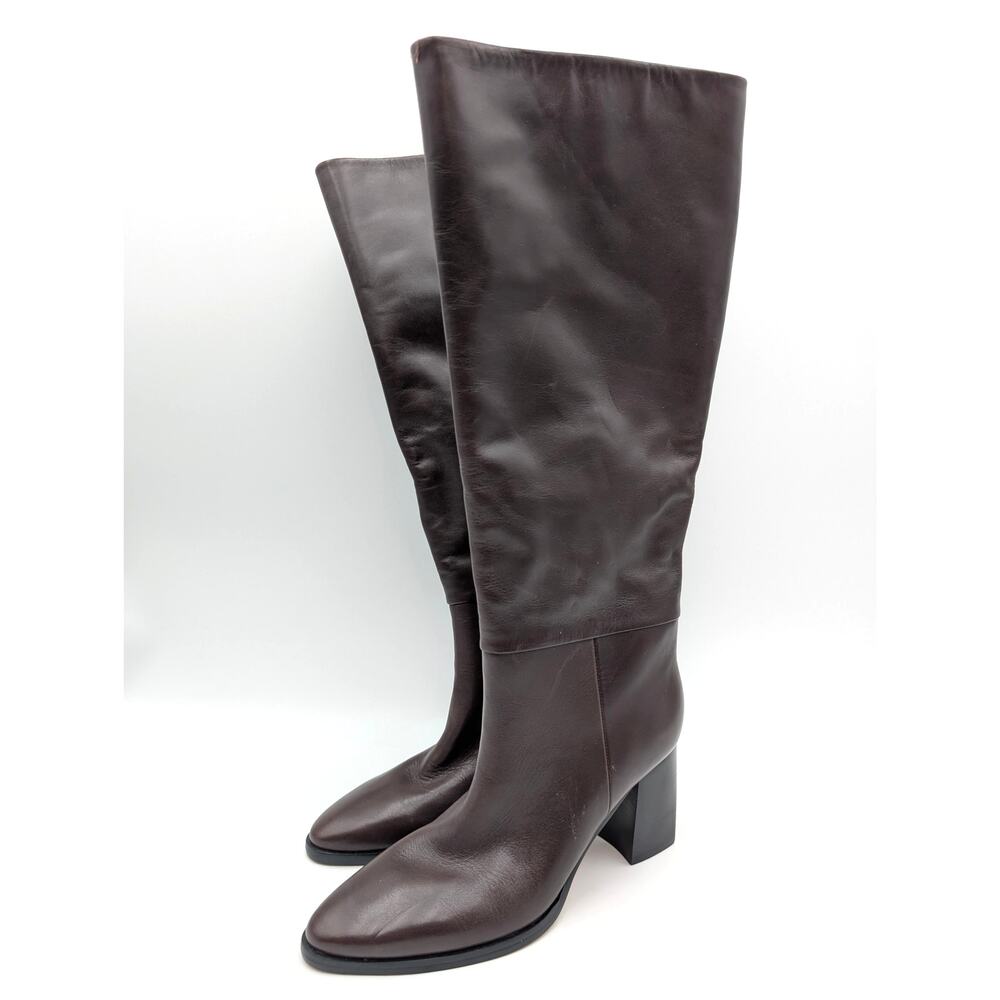 Marc Fisher LTD Perina Knee High Boots Women's Dark Brown Size US8M EU38.5